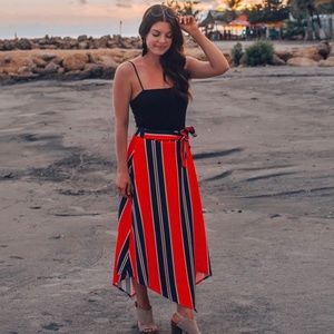 Nasty Gal In Your Stripe Mind Midi Skirt Size 4